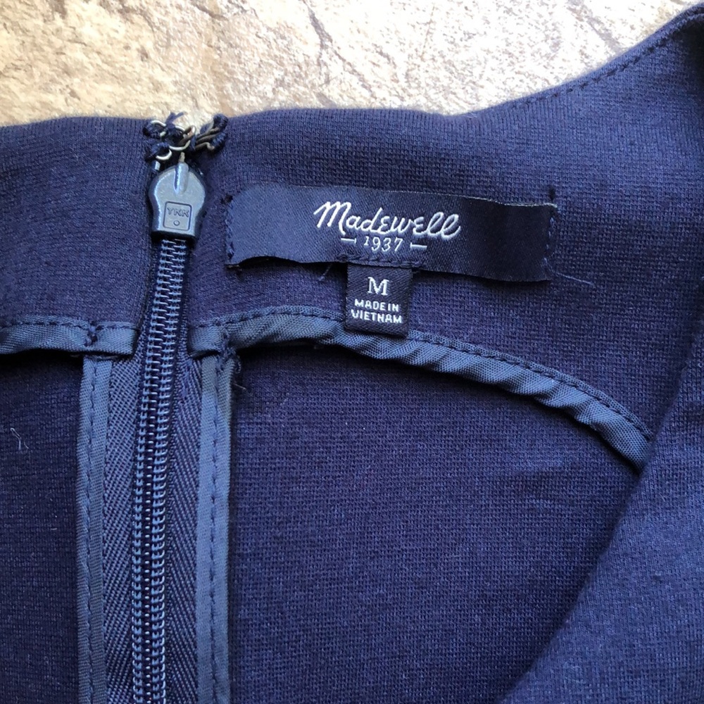 Madewell Navy Pleated Dress - Picture 3 of 3